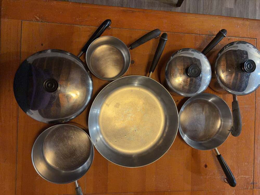 Vintage Revere Ware Copper Clad Stainless Steel Cookware 10pc set - Picture 9 of 10